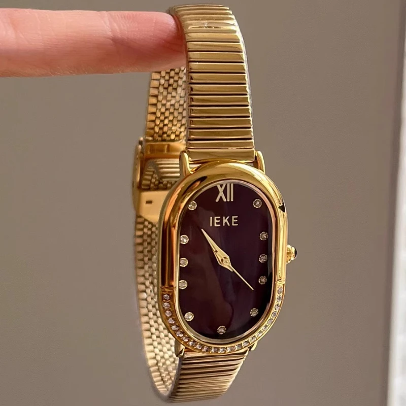 Classic Trend Ladies Watch Elegant Simple Light Luxury Retro 2025 Waterproof Quartz Watch Birthday Gift