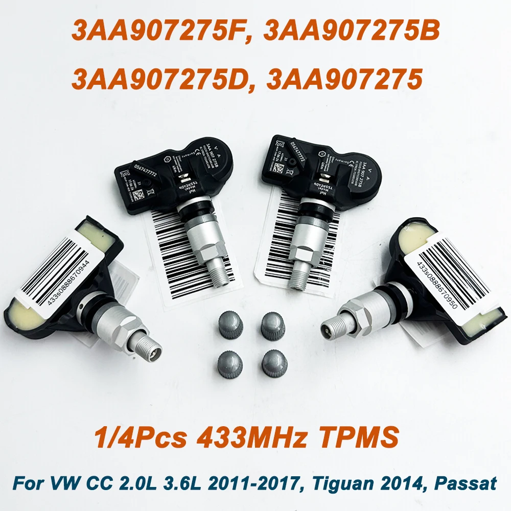 High Quality Tire Pressure Sensor TPMS For VW CC 2.0L 3.6L 2011-2017 Tiguan Passat 3AA907275B 3AA907275F 3AA907275D 3AA907275