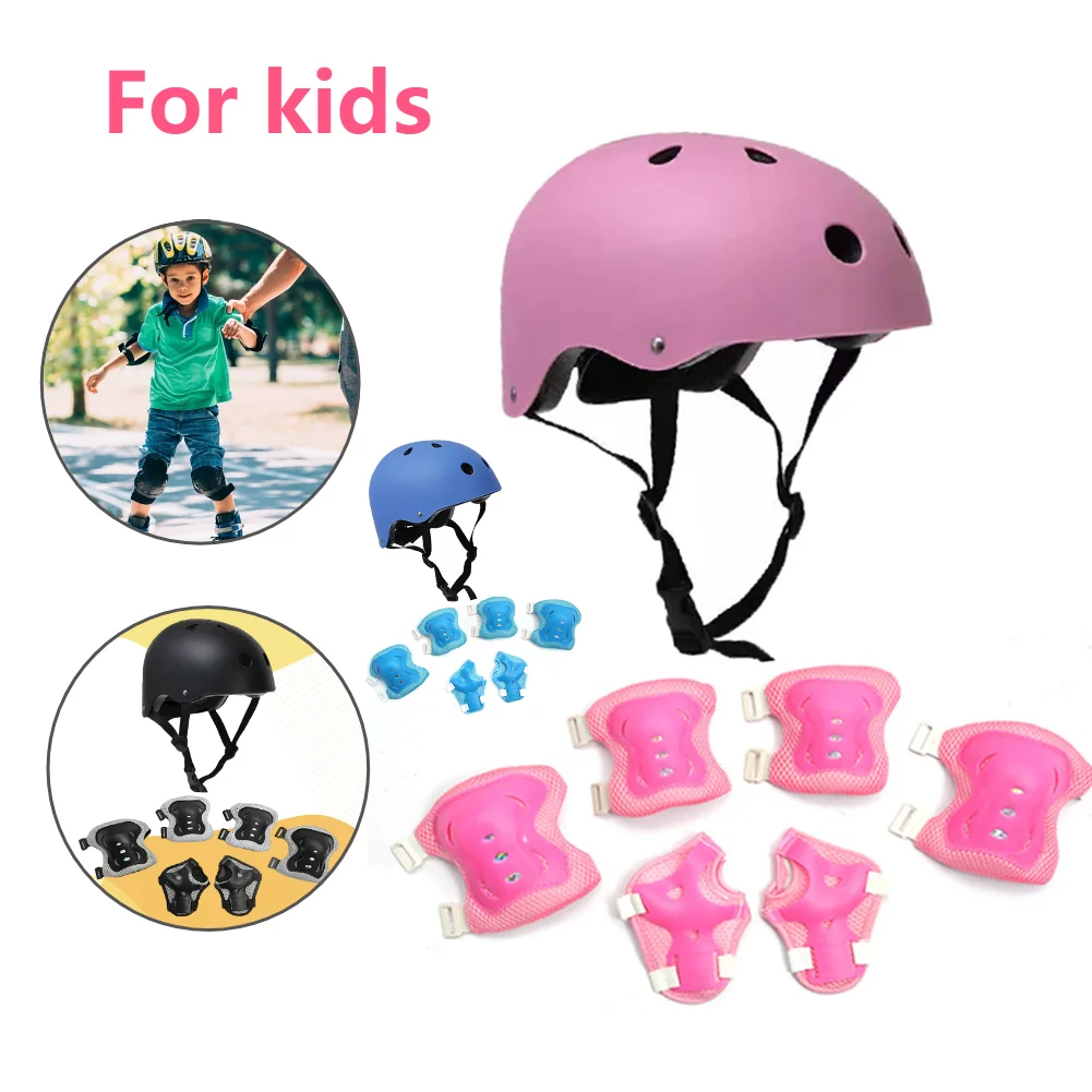 Children Bcycle Helmet Roller Skating Thick Knee Protection Helmet Elbow Protection Wrist Protection Complete Set Of Equipmen