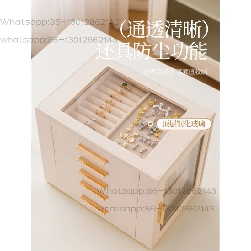 Light luxury multi-layer high-end jewelry box, dresser storage box, high-value with drawers