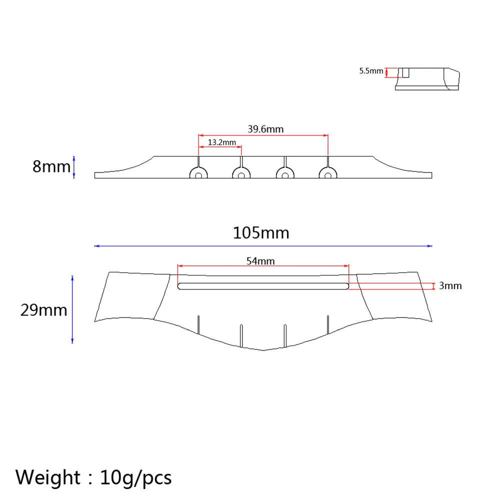 

105Mm 4 String Rosewood Wooden Guitar Bridge Brown Sturdy Trustworthy Tool for Classical Guitars Guitar Bridge