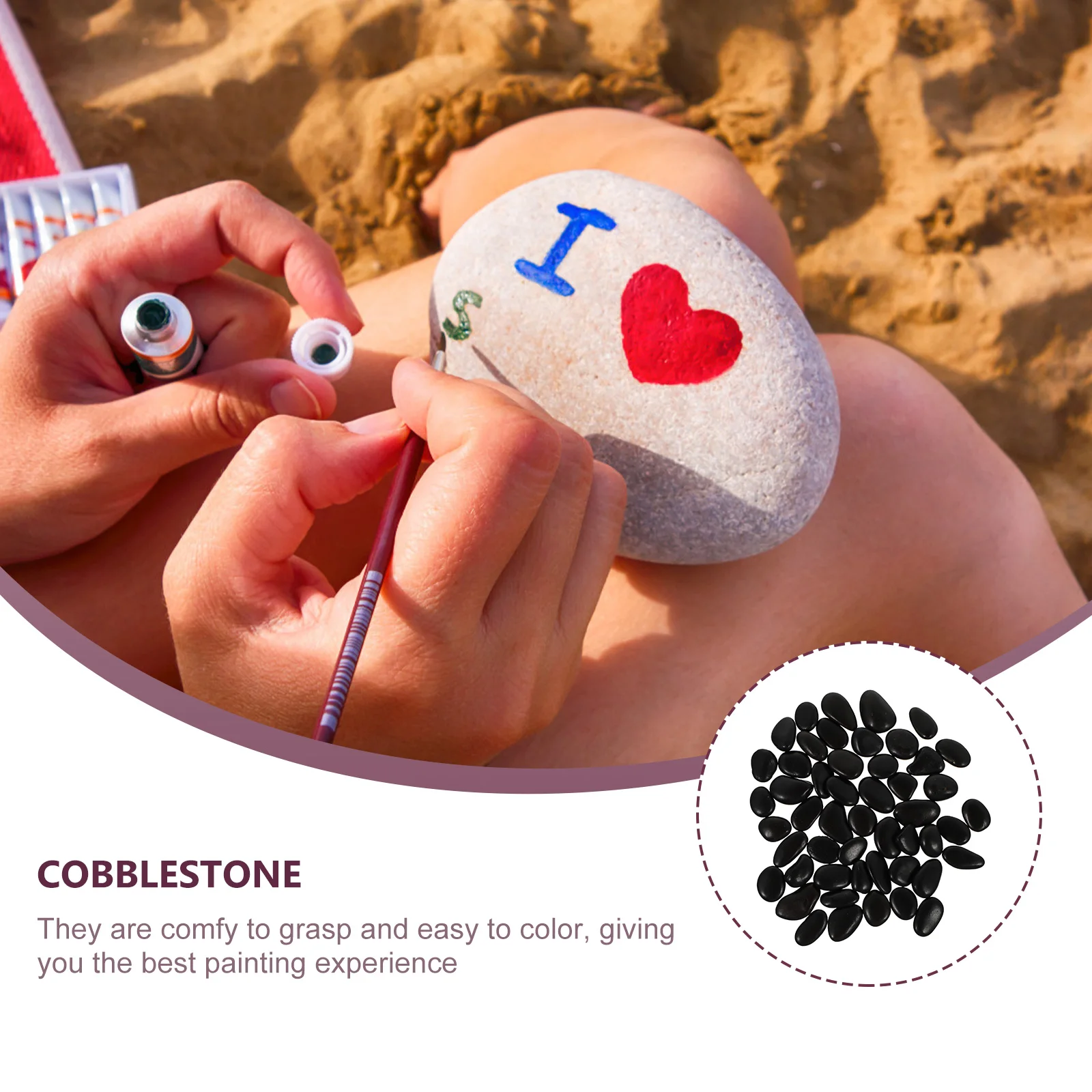 

50 Pcs Cobblestone Hand-painted Stones Child Decoration Pebble Art Painting Rocks