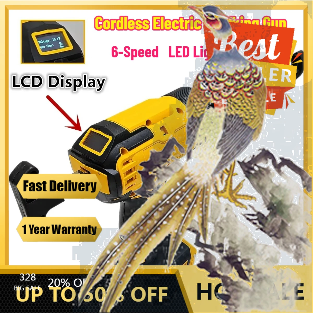 

【Fast Delivery】21V Battery Cordless Electric Caulking Gun 6-Speed For Windows Glass Sealant Adhesive Glue Gun With LED Light To