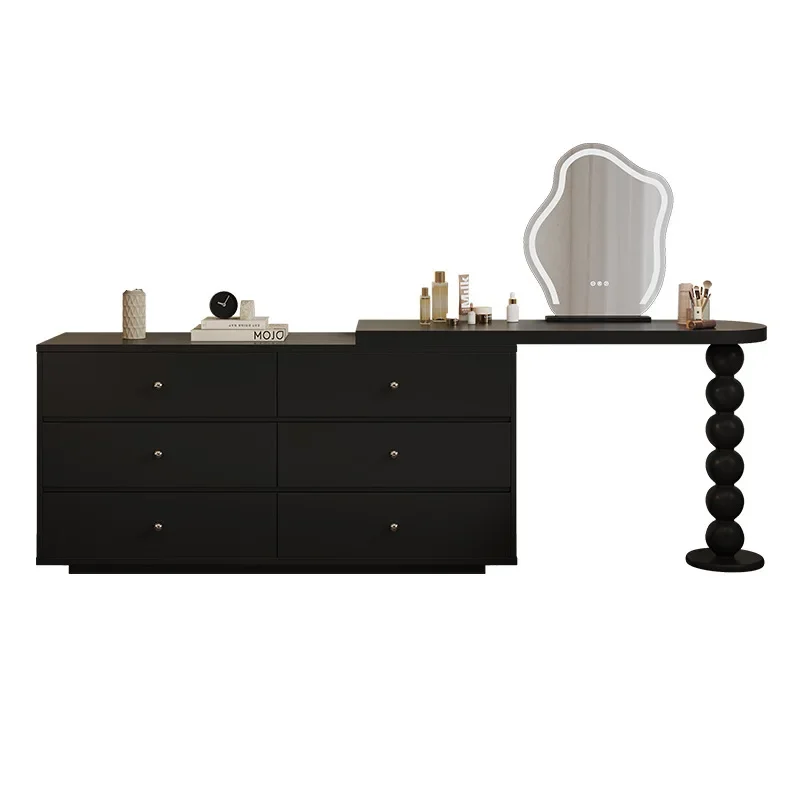 

Modern Mirror Dressing Table Makeup Bedroom Luxury Storage Vanity Table Desk Black Penteadeira Para Quarto Dresser Furniture