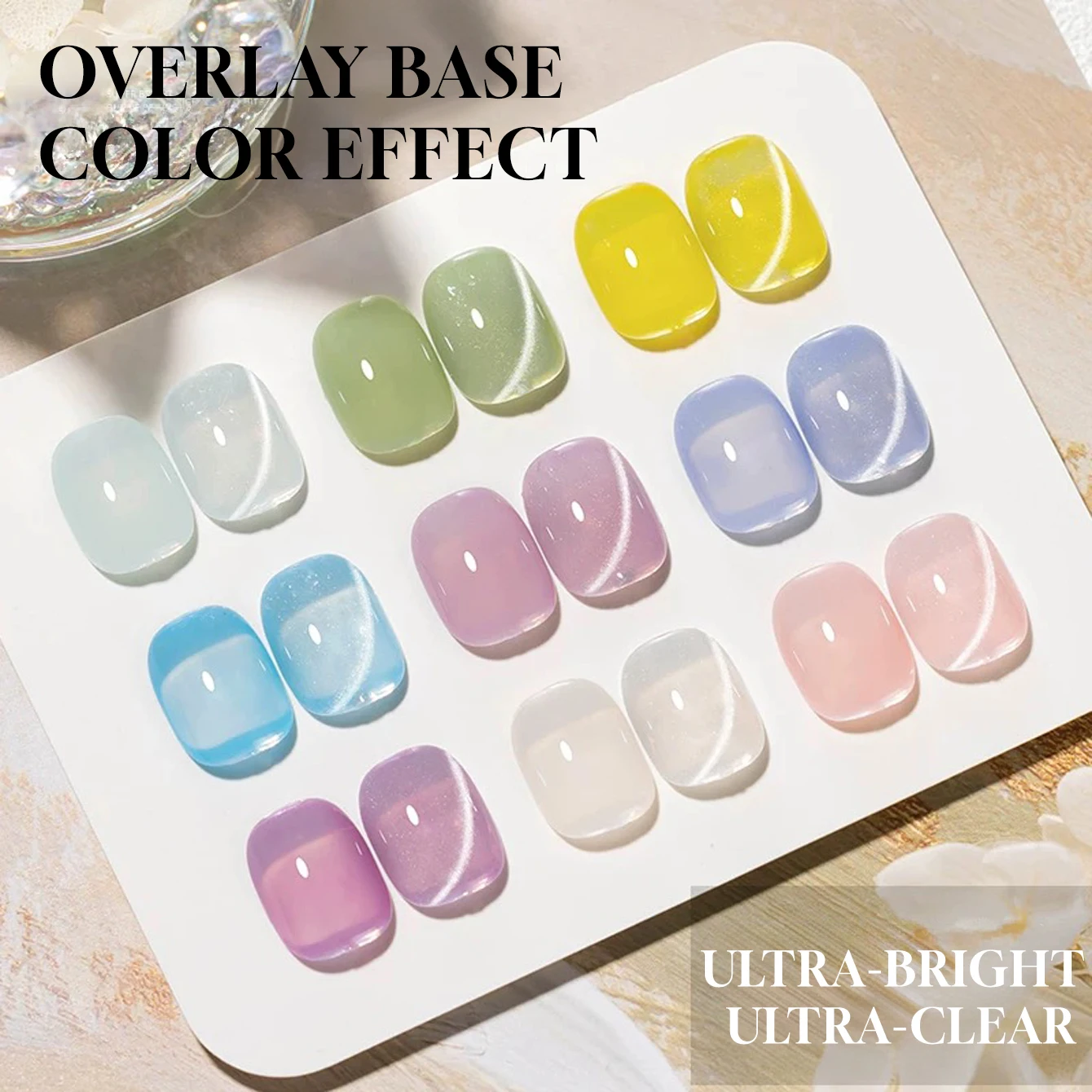 12ML 1～5個入り アイスクリアホワイトウォーター ムーンライトキャットアイジェルネイルポリッシュ ユニバーサルマグネットキャットアイジェルポリッシュ UVライトネイル