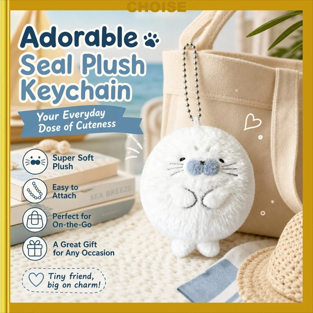 Cute Soft Seal Plush Keychcains Kawaii Animal Children Schoolbag