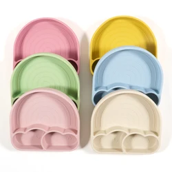 Baby Plate With Sucker Kids Feeding Bowl Toddle Cartoon Food Tray Waterproof Baby Dishes Training Children‘s Tableware