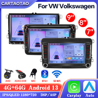 Android 13 For VW Skoda Golf 5 6 Touran Passat B6 B7 Polo Car Radio Carplay GPS Multimedia Video Player DSP AHD DVR 2din stereo