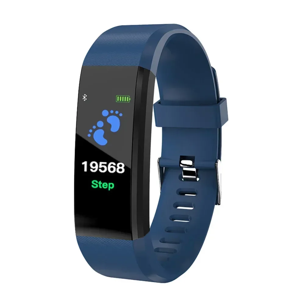 115plus Smart Watch 0.96 Inch Touch Screen Fitness Tracker Waterproof Smartwatch Heart Rate Blood Pressure Sleep Monitor