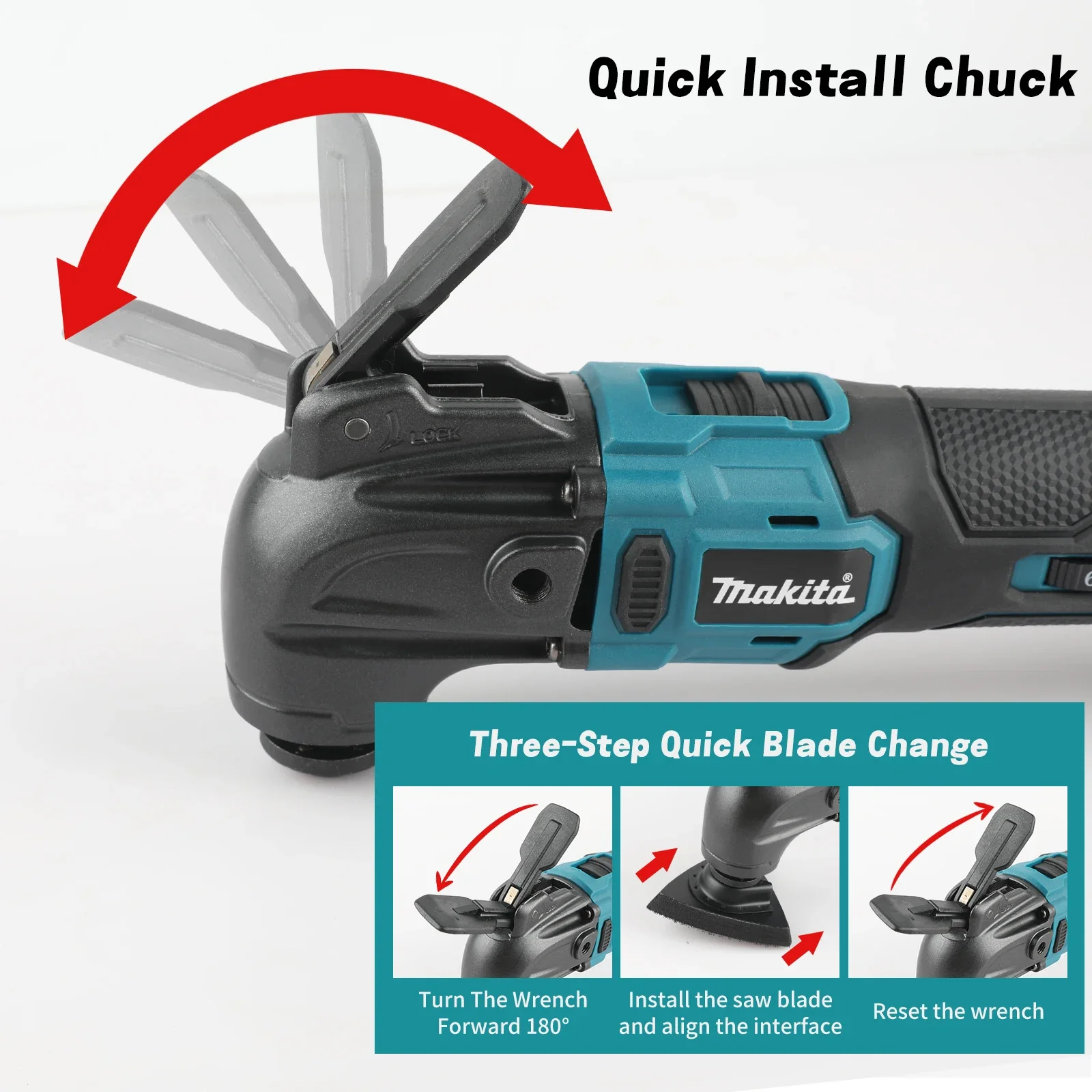 MPP569 Cordless Quickrelease Oscillating Tool Multifunction tool Anti-Vibration Compatible For Makita 18v Battery Pins