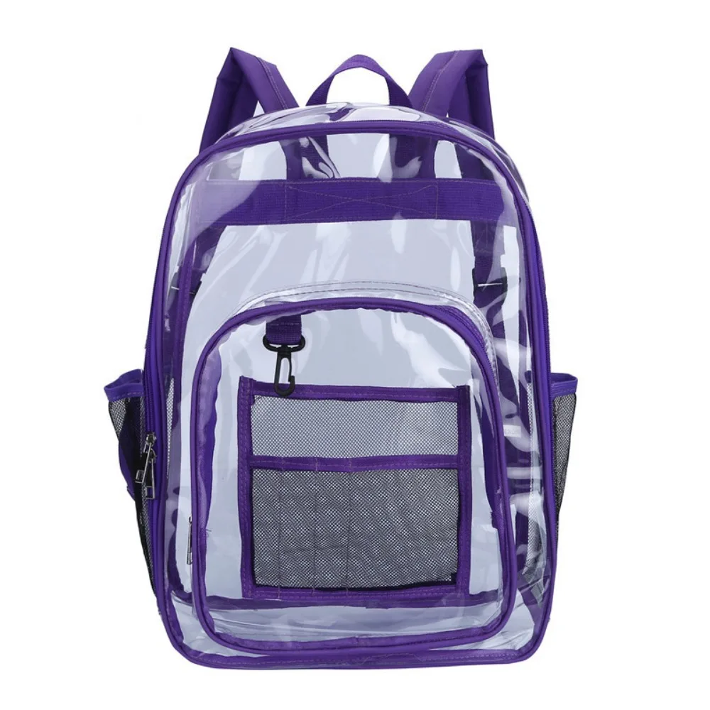 Zaino trasparente in PVC Borsa da scuola per studenti impermeabile di grande capacità Borsa portaoggetti Borsa grande Borsa a tracolla trasparente per scuola
