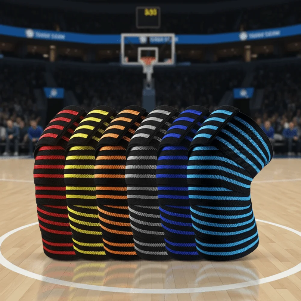 

Elastic Knee Wraps Compression Straps Professional Knee Bandages Knee Pads 180*8CM Squats Training Knee Braces Training Sports