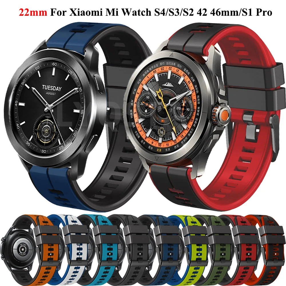 Xiaomi Mi Watch用シリコンストラップ,アクティブリストバンド,グローバルバージョン,カラー2,新品,s4,s3,s2,42mm, 46mm,s1 pro,2