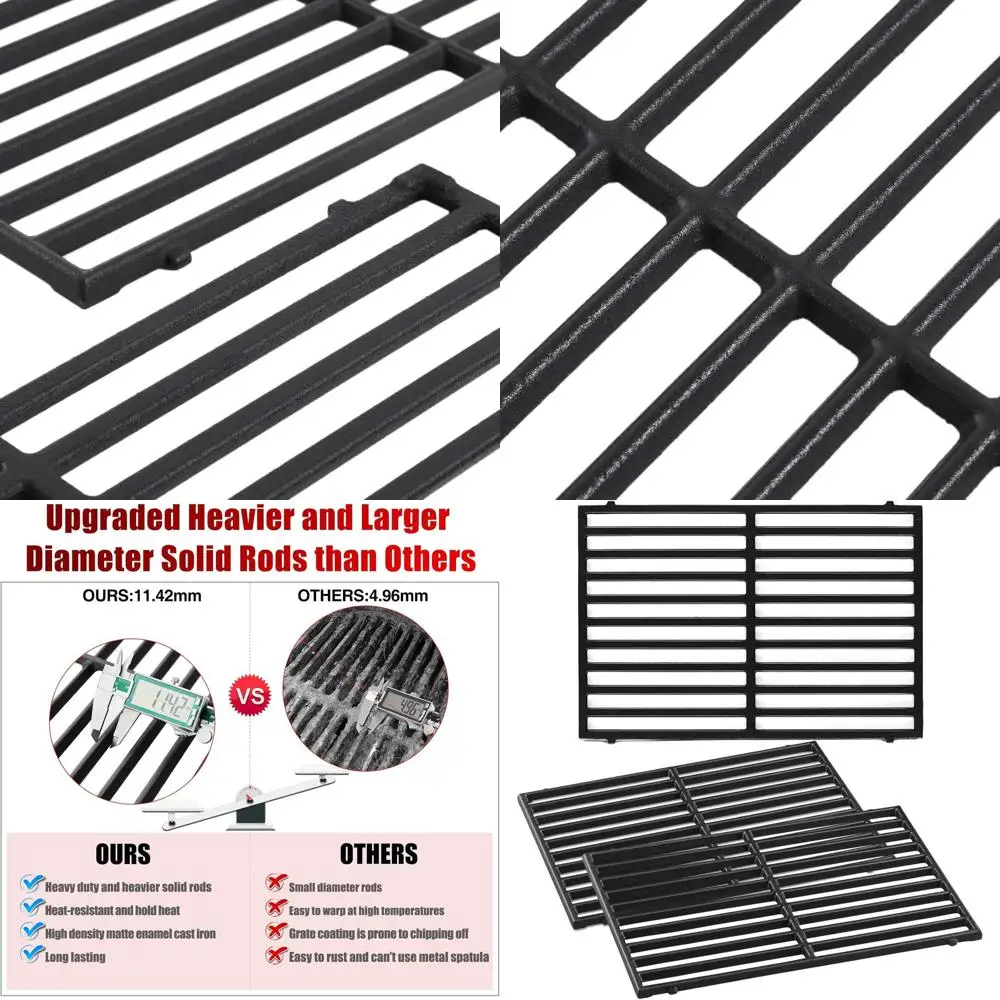 

Grill Replacement Parts for 6-Burner Cast Iron Cooking Grates, Compatible with 70-01-296 Grill Grates