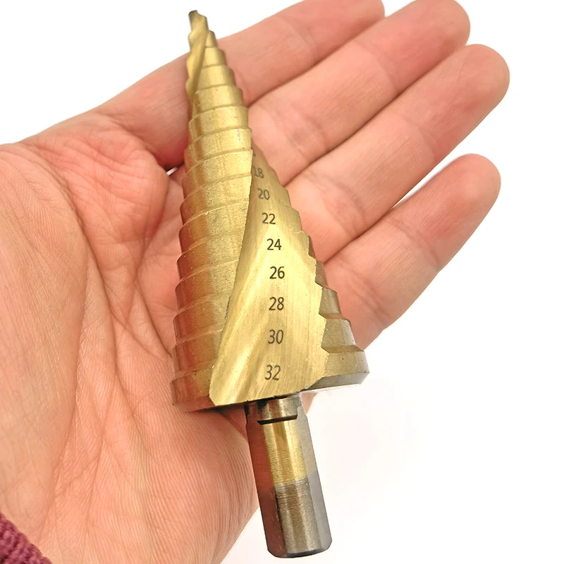 6 sztuk 4-12mm 4-20mm 4-32mm HSS wiertło tytanowe Bit elektronarzędzia wiertnicze metalowe spiralne stal szybkotnąca drewna Hole Cutter wiertło stożkowe