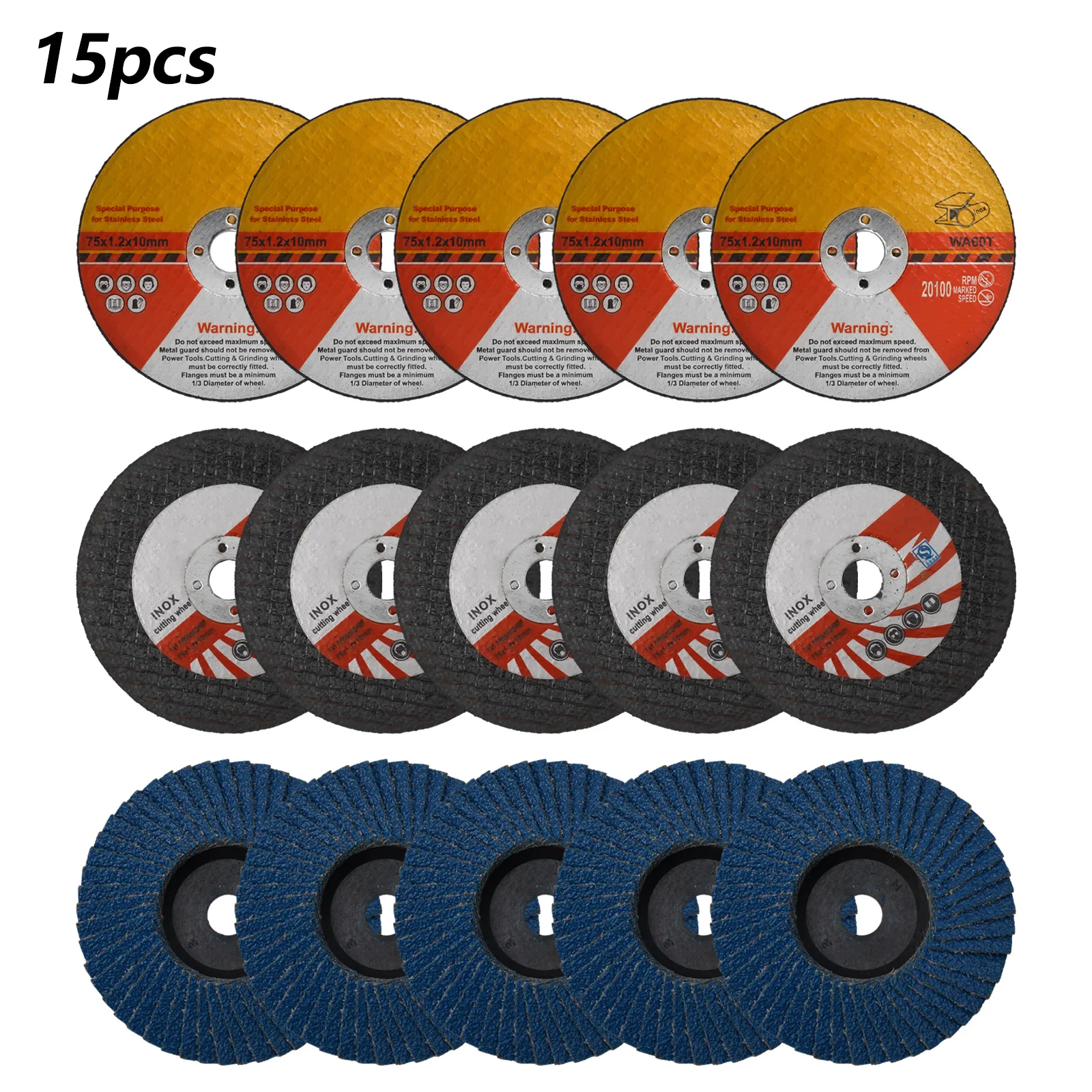 Resin Saw Blade Cutting Discs 15pcs/set 75mm Abrasive Circular For Angle Grinder Grinding Wheels Part Power-Tools