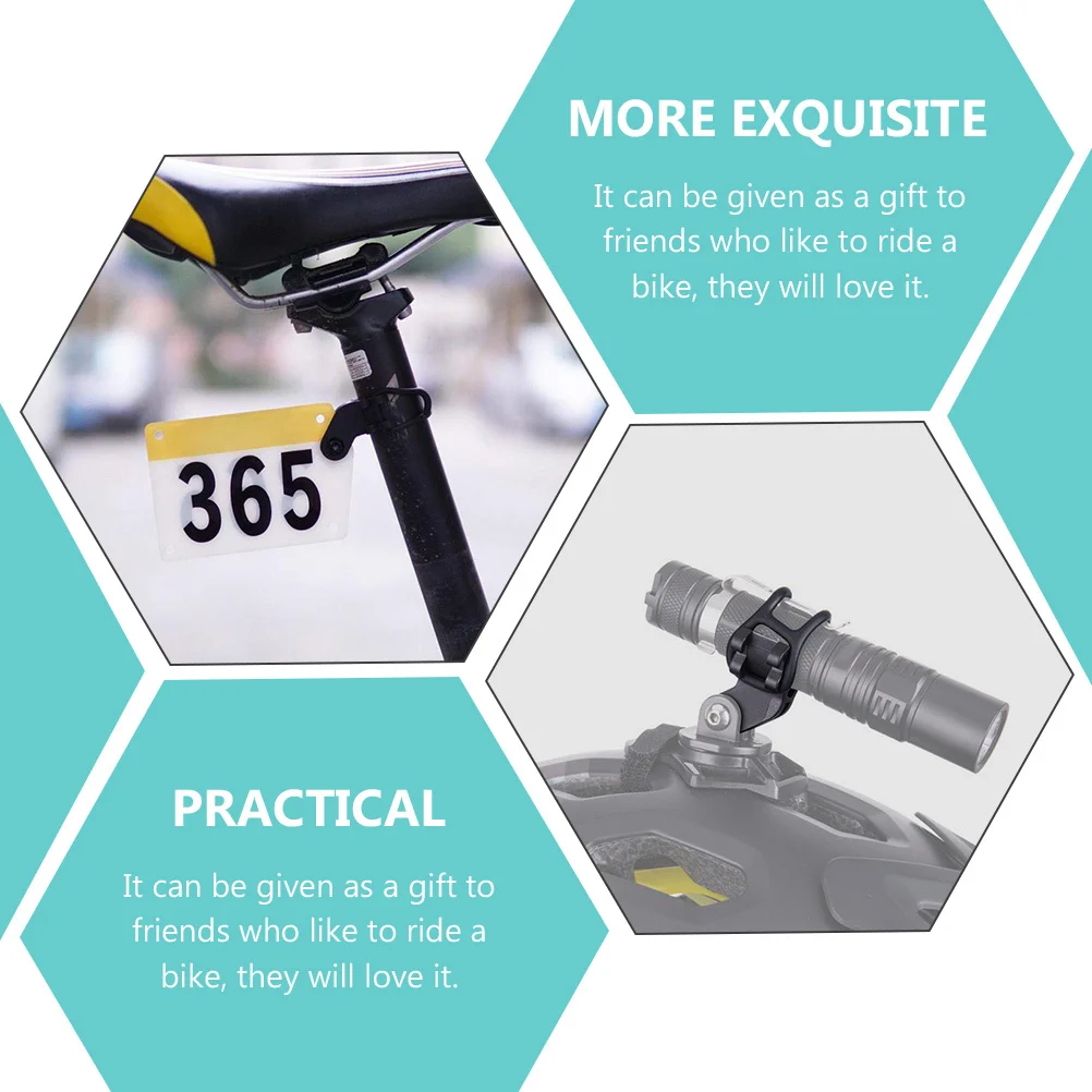 

3Sets Bike Flashlight Holder Multi-Function Portable Mounting Bracket Cycling Front Light Stand Race Number Plate Holder Bike