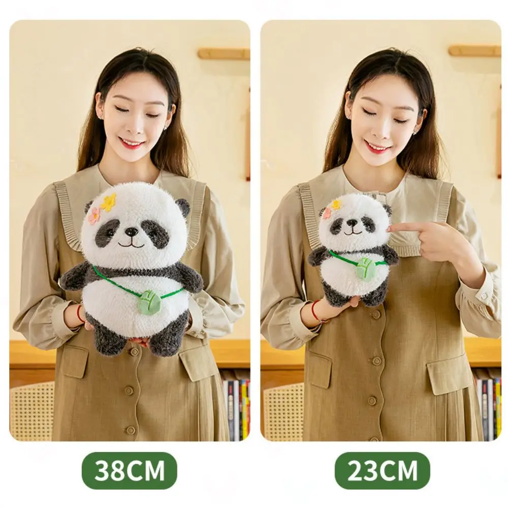 Muñecas de peluche de Panda con flores de algodón PP, colección suave, muñeco de peluche de Panda Zongzi Ins, juguete de peluche esponjoso de Panda Zongzi