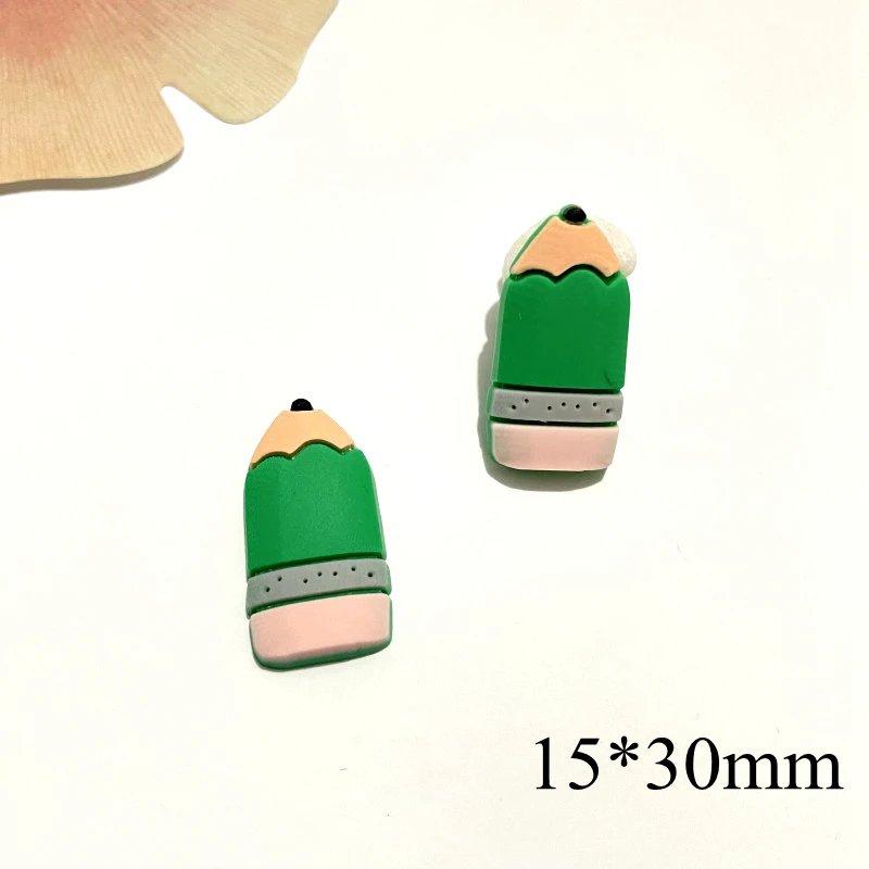 10Pcs 3D PVC Mixed Stationery Learning Series Flat Back DIY Scrapbook Embellishment Phone Craft Decoration Accessories