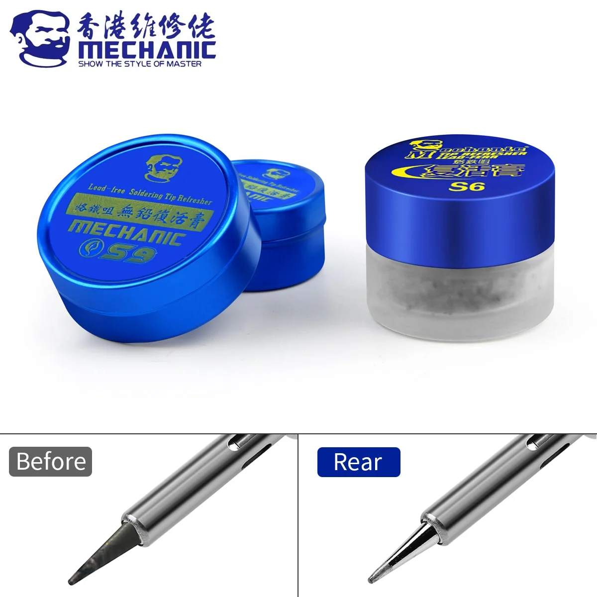 MECHANIC S Series Lead-Free Solder Iron Tip Refresher Environmental Clean Soldering Paste Welding Iron Head Resurrection Cream