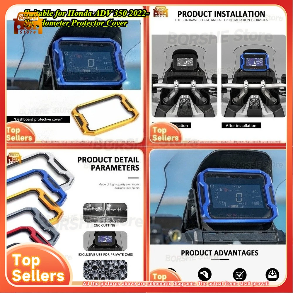 

2026 Suitable for Honda ADV 350 2022- Speedometer Protector Cover Tachometer Dashboard Protective Shield Motorcycle Instrument