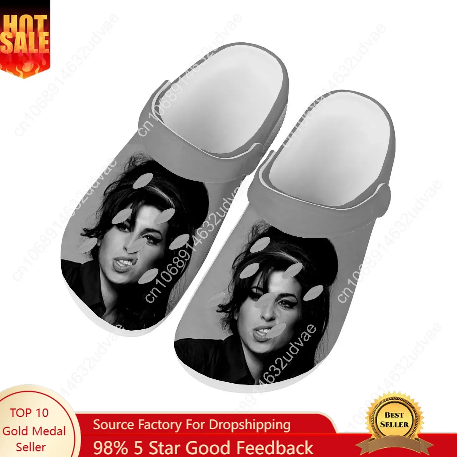 

Amy Winehouse Water Shoes Men Women Teenager Comfortable Fashion Home Garden Clogs Custom Sandals Beach Breathable Hole Slipper