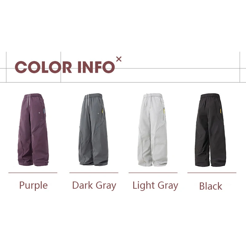 TFETTERS Autumn New Zipper Pocket Men Pants Drawstring Elastic Waist Pants Men Fashion Stitching Design Trouser for Men Clothes - Image 6