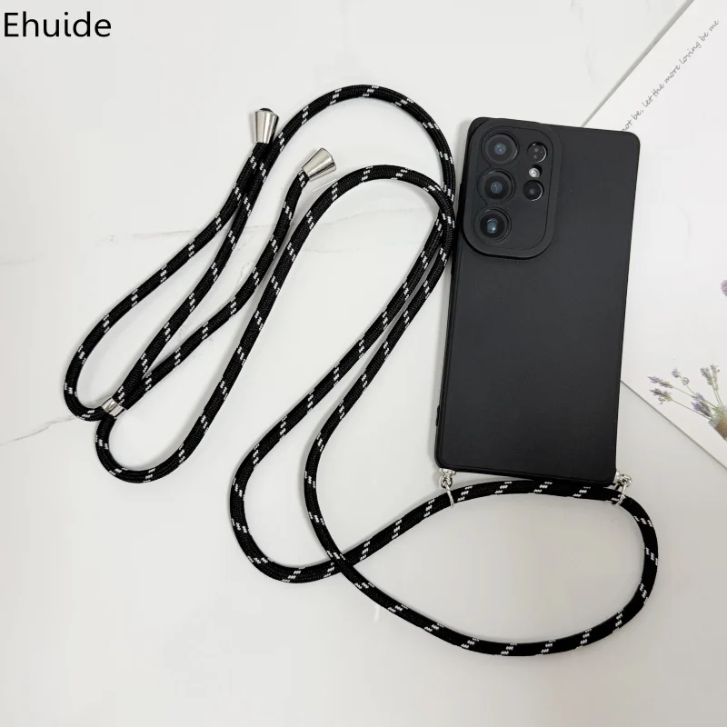 Lanyard-Hülle für Samsung Galaxy S26 Ultra S21 S22 S23 S24 Plus S25 FE Objektiv schützen stoßfeste Candy Crossbody Cord Strap Cover