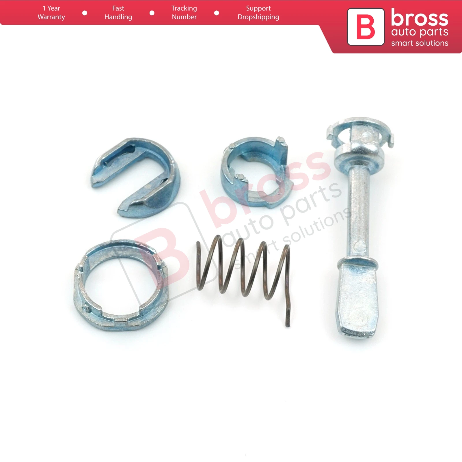 V3BDP32 Door Lock Barrel Cylinder 51.5 mm Eccentric Orbital Torsion Spring Follower Kit Front 3B0837167 for Seat Toledo MK2