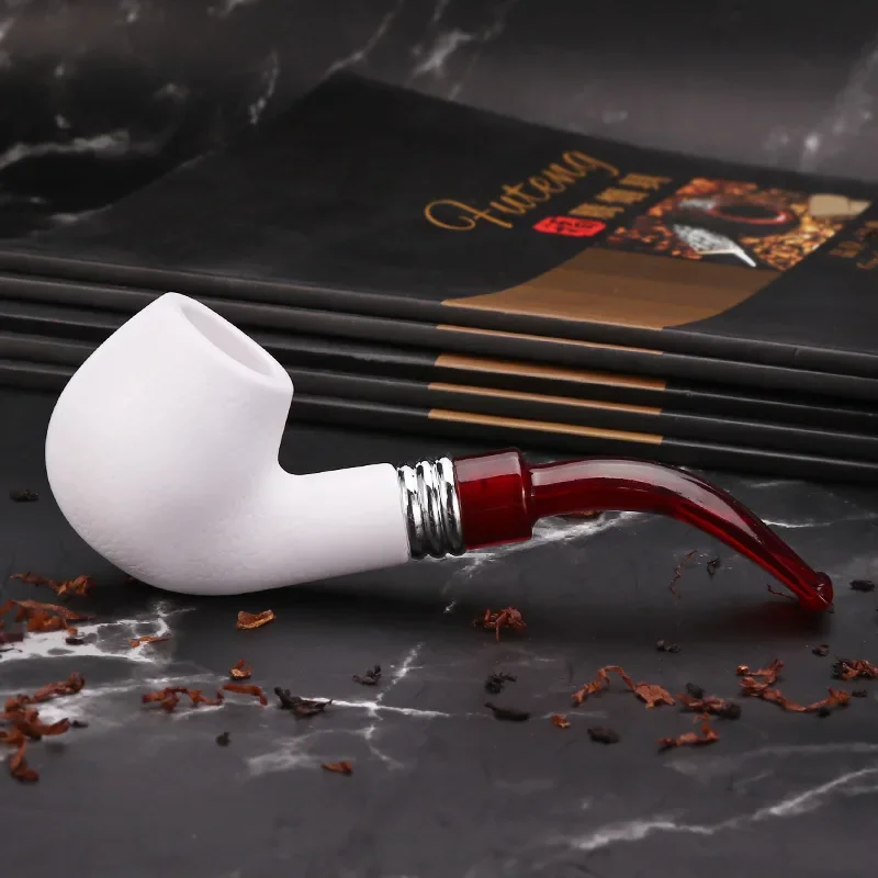 High Quality Smoking Resin Tobacco Pipe Copy Meerschaum Cigar Imitation Sepiolite Pipes Gift