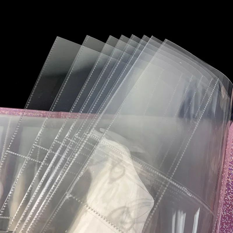 A4 Transparent Album Protector 2/3/4/7 Holes Ring Loose-leaf Binder Small Card Storage 10pcs Album Inside Replacement Protector
