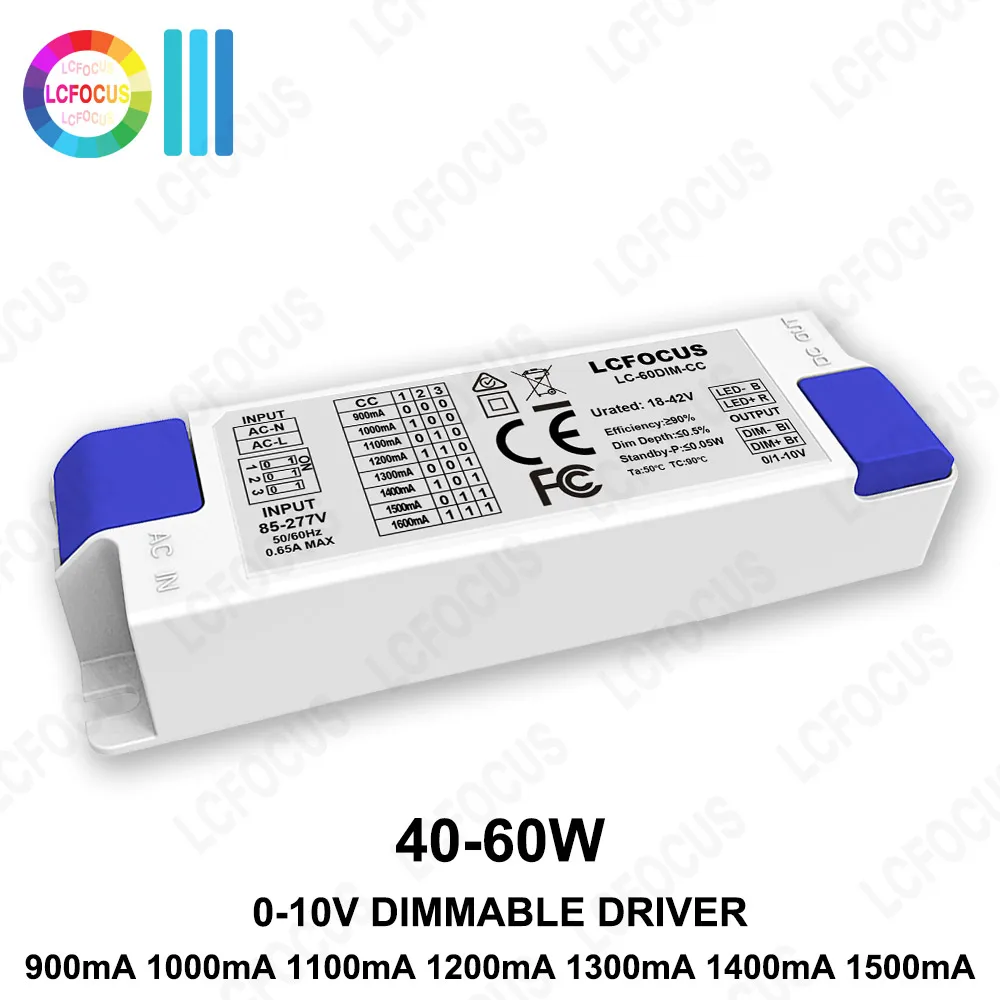 หรี่แสงได้ LED driver 900mA 1000mA 1100mA 1200mA 1300mA 1400mA 1500mA 18-42V แหล่งจ่ายไฟ 30W 40W 50W 60W Transformer