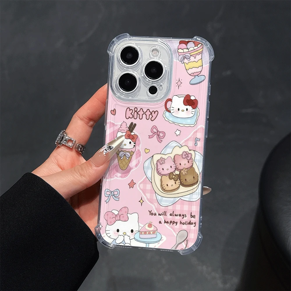 

Hellokitty Black Phone Case IPhone15 Pro IPhone 16/15/14/13/12/11/x/xs/xs Max Girls Mobile Phone Cases Sanrio KT Fashion