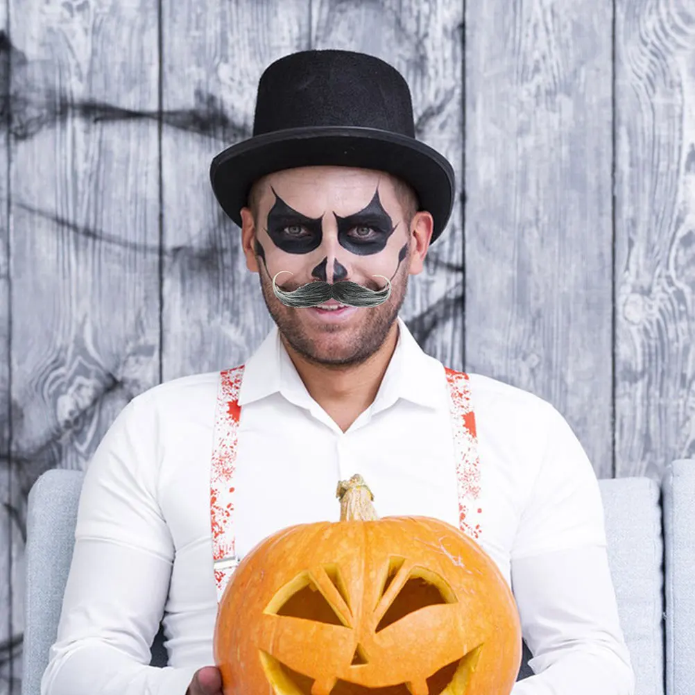 

2Pcs Realistic Fake Beard Halloween Party Decor Lifelike Mustache Adult Masquerade Safe Material Cosplay Accessories