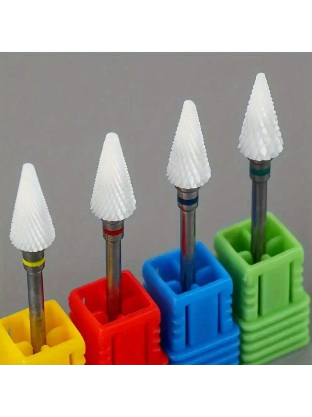 مجموعة لقم مثقاب أظافر سيراميك مكونة من 1 أو 5 قطع - هيبوالرجينيك، شكل مظلة لإزالة طلاء الجل وأدوات المانيكير #3