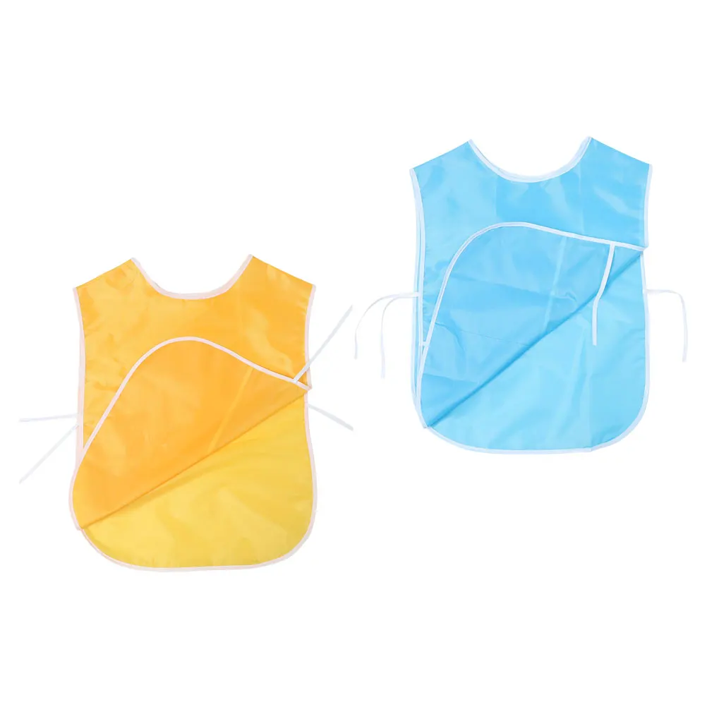 

2pcs Kids Sleeveless Bib Painting Children Smock Smock Easy Dry Nylon Draw Clothes Waterproof