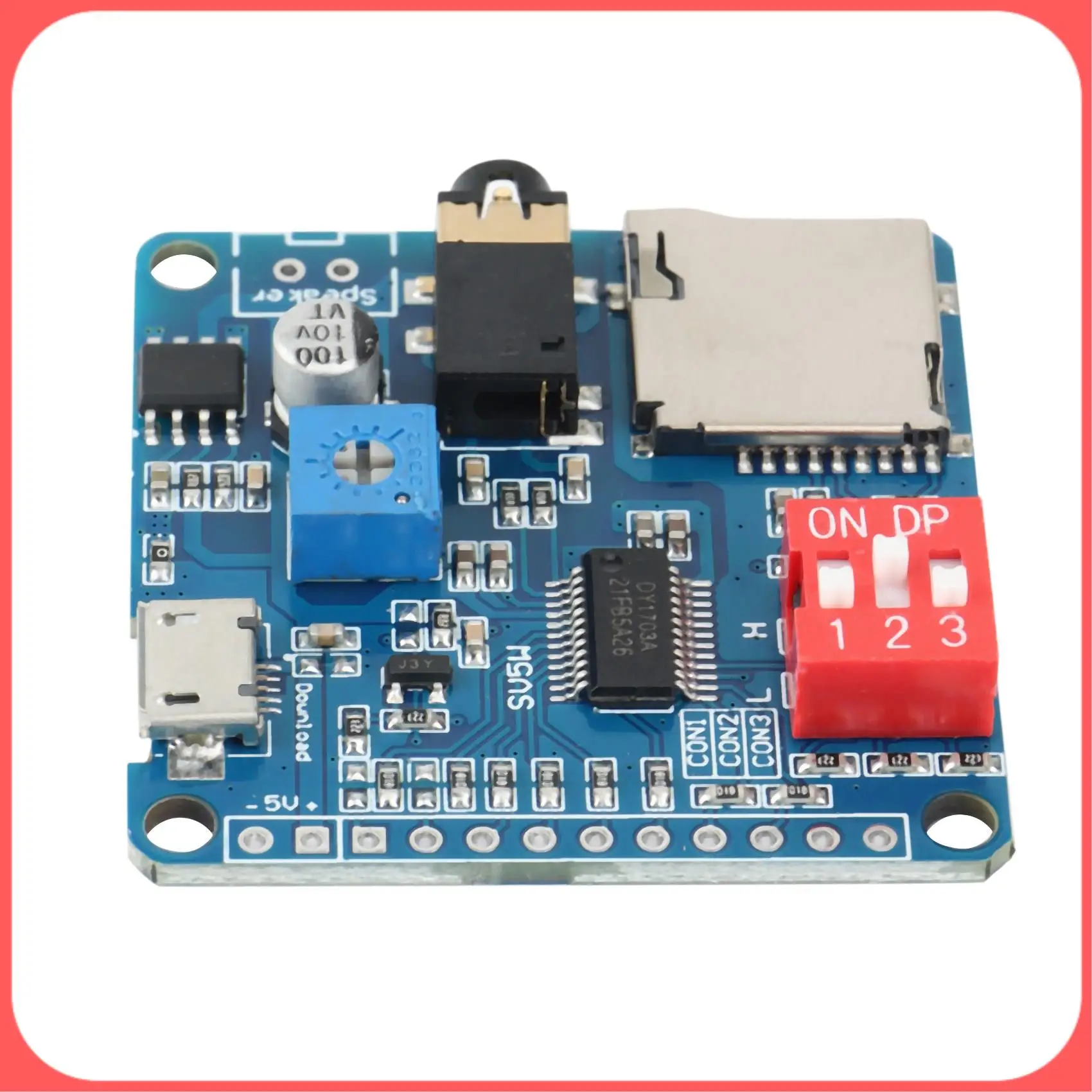 X12A-وحدة تشغيل الصوت مشغل MP3 UART I/O الزناد مكبر للصوت فئة D 5 واط 8 متر تخزين DY-SV8F فلاش SD/TF بطاقة لاردوينو