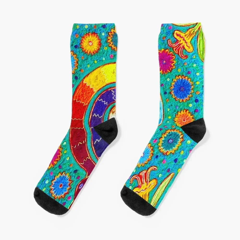 

Shaman Serpent Ritual Huichol Socks crazy Novelties hip hop Men Socks Women's