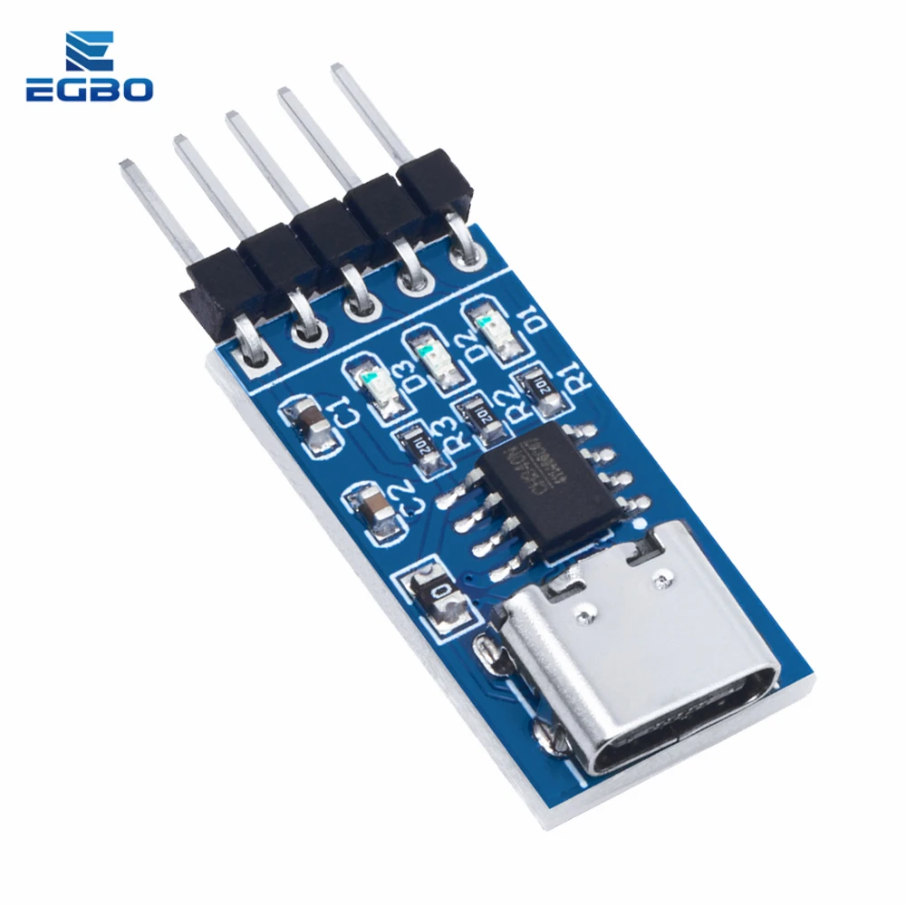 EGBO Type-C USB إلى منفذ تسلسلي TTL ، وحدة CH340N ، CH340 ، DC ، خط تنزيل الفرش ، ترقية MCU ، 5V ، V ، 1-10