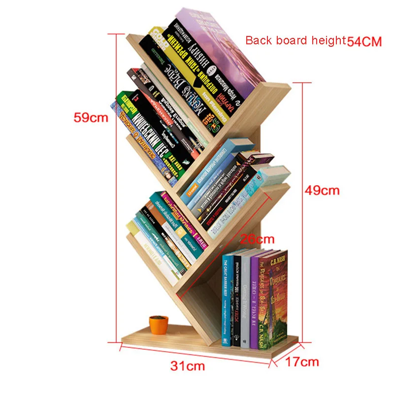 Multi-layered Simplicity Storage Shelf Wooden Tree Office Study Room Storage Bookshelf Shelves Wooden Organizer Furniture