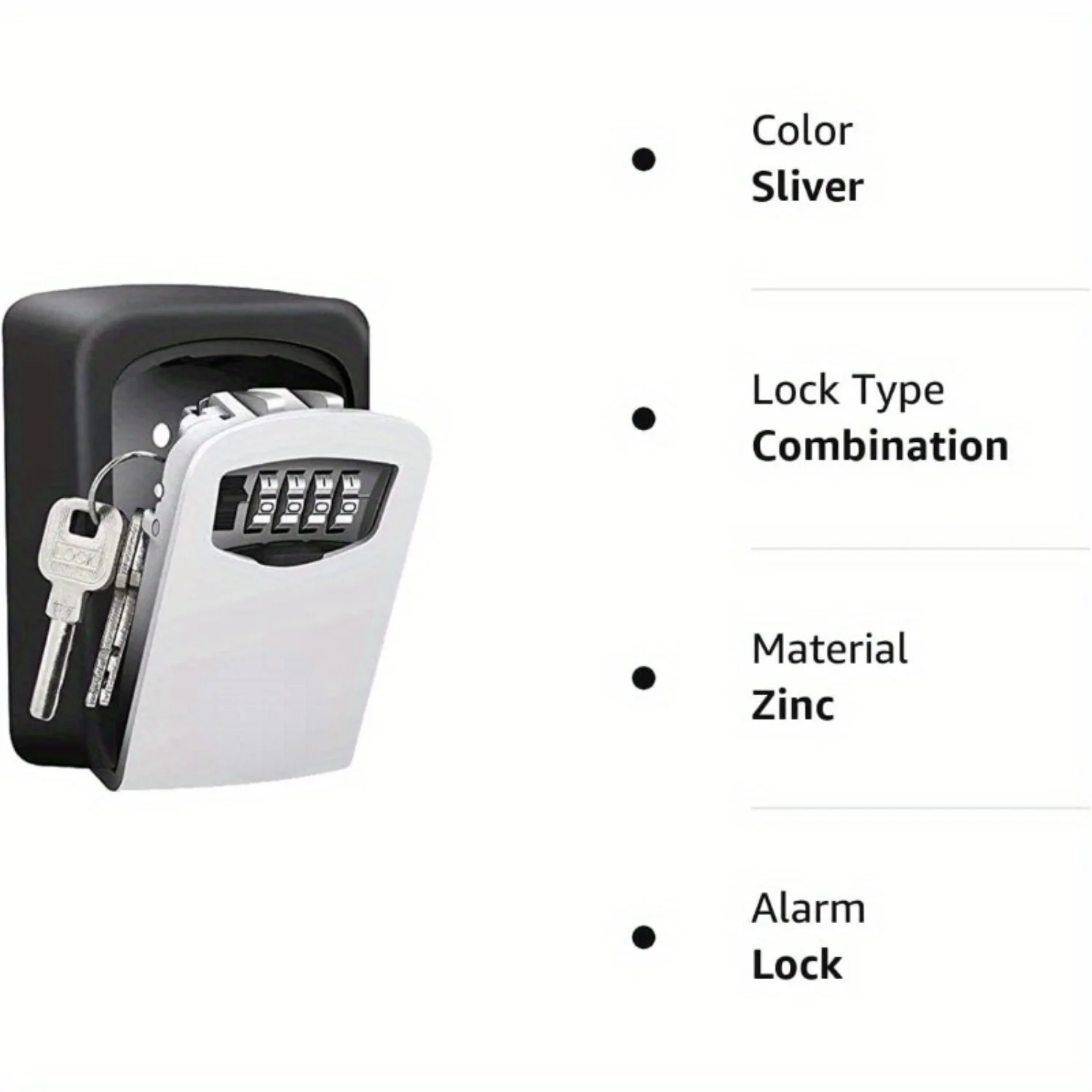 Wall Mounted Key Lock Box for Outside, 4 Digit Zinc Alloy Key Safe Box, Portable and Weather Resistant, Securely Hide Spare Keys