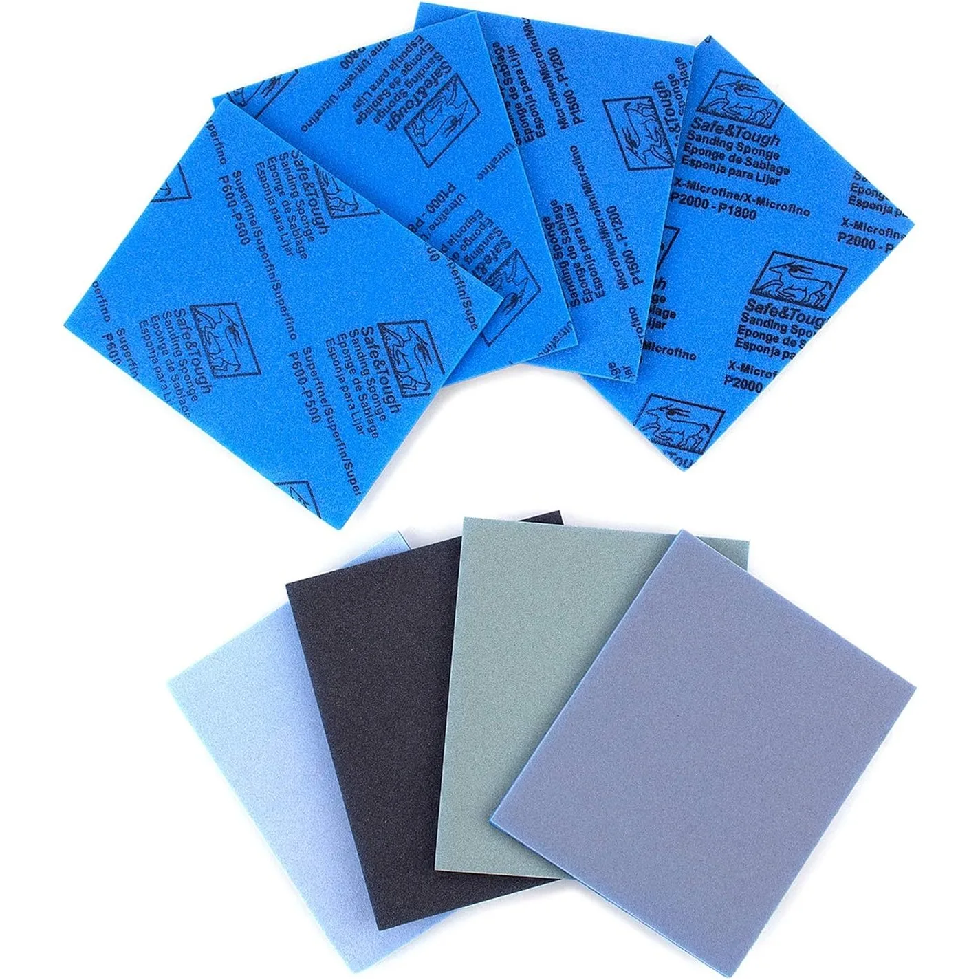 

8pc 500-2000 Grit Sanding Sponge Set – Wet/Dry Ultra Fine Foam Block for Drywall, Wood, Metal & Hobby Model