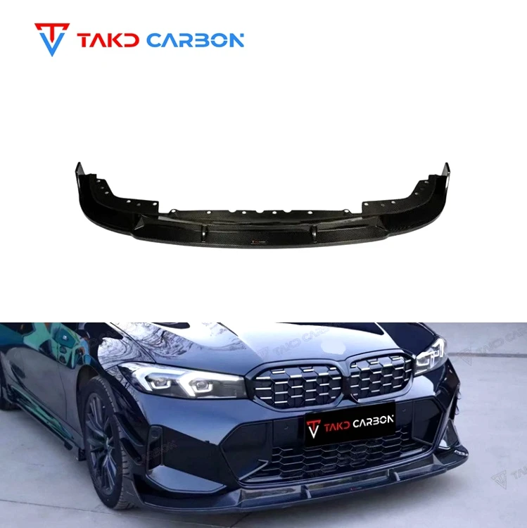 

For bmws New 3 Series 2023 G20 G28 Dry Carbon Fiber Material 3K Twill Carbon Weave Front Bumper Lip Splitters Front Lip