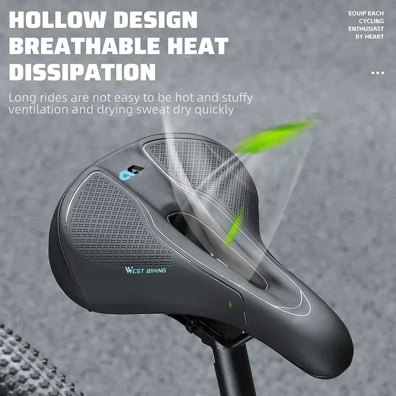 MTB سرج مريح مزدوج ممتص للصدمات وسادة مقعد ناعمة للصدمات كرة ختم سرج زنبركي مع ضوء خلفي LED