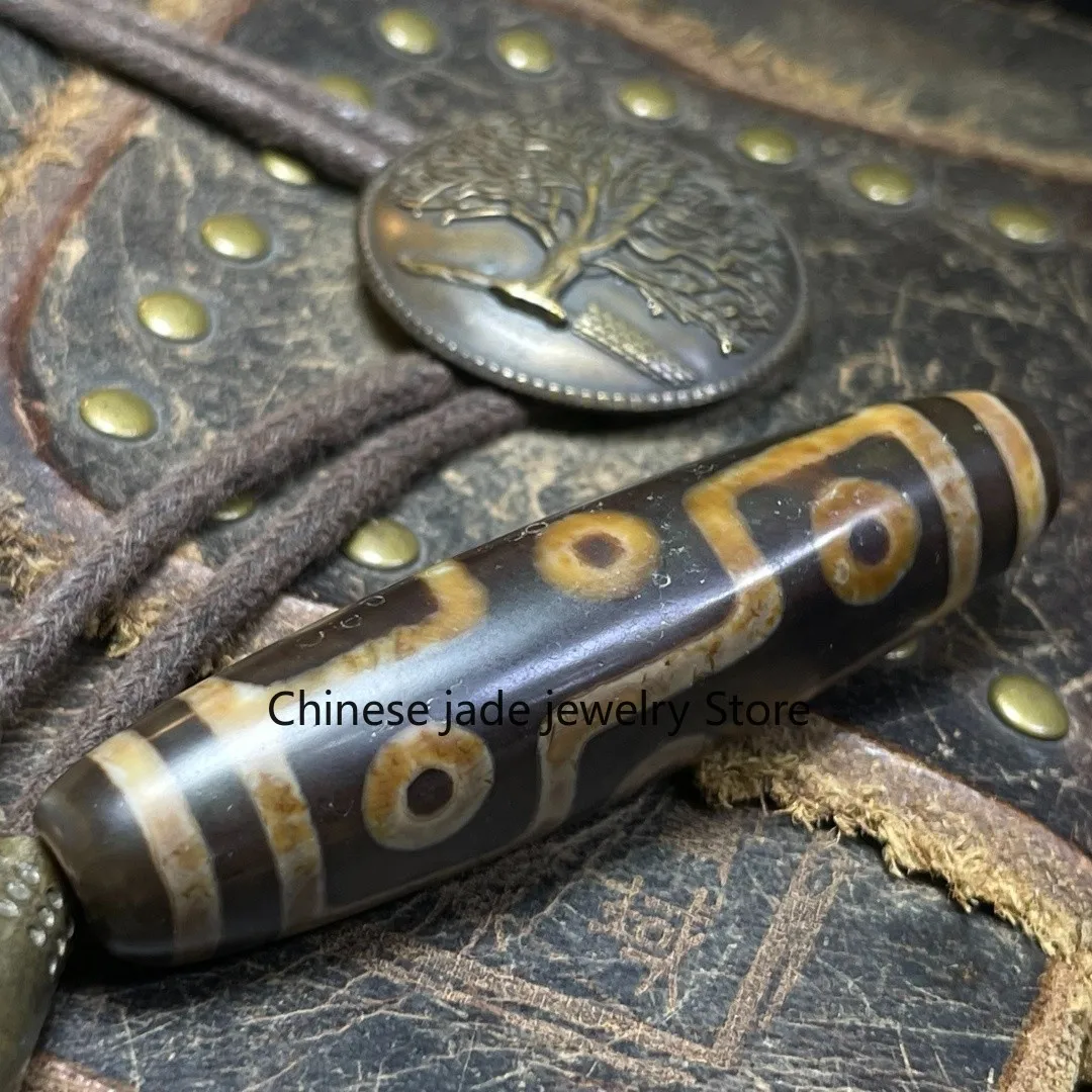 Tibetan Nepalese Himalayan Bead Ancient agate Old Dzi Talisman 9 eye Bead Amulet