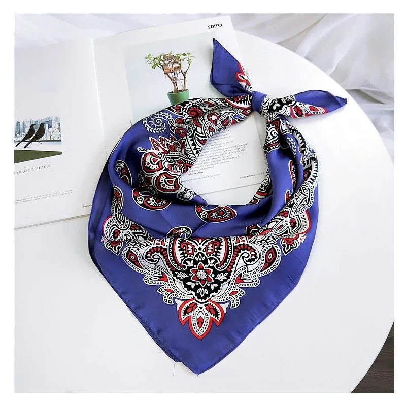 Năm 2019 Thời Trang Dây Tóc Khăn Choàng Nữ Khoác Họa Tiết Paisley In Kerchief Lụa Satin Đầu Scarfs Vuông Khăn Choàng Len Khăn Choàng Cổ Cho nữ