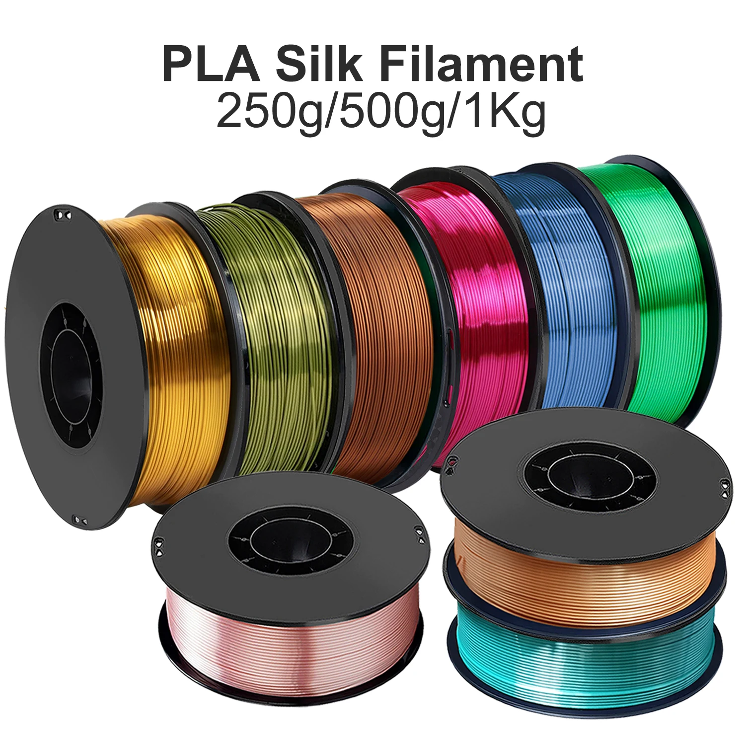 

1.75mm PLA Silk copper 3D Printer Filament 250g 500g 1Kg 3D Print Refills Silk Bronze Gold Rose Filament wire Vacuum Packaging