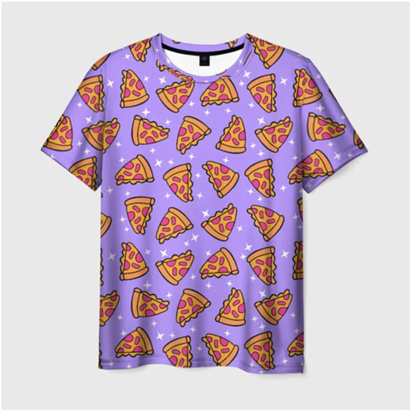 

Foods Pattren Fun с 3D принтом и короткими рукавами, летняя мужская спортивная футболка на открытом воздухе, быстросохнущая дышащая модная уличная повседневная футболка