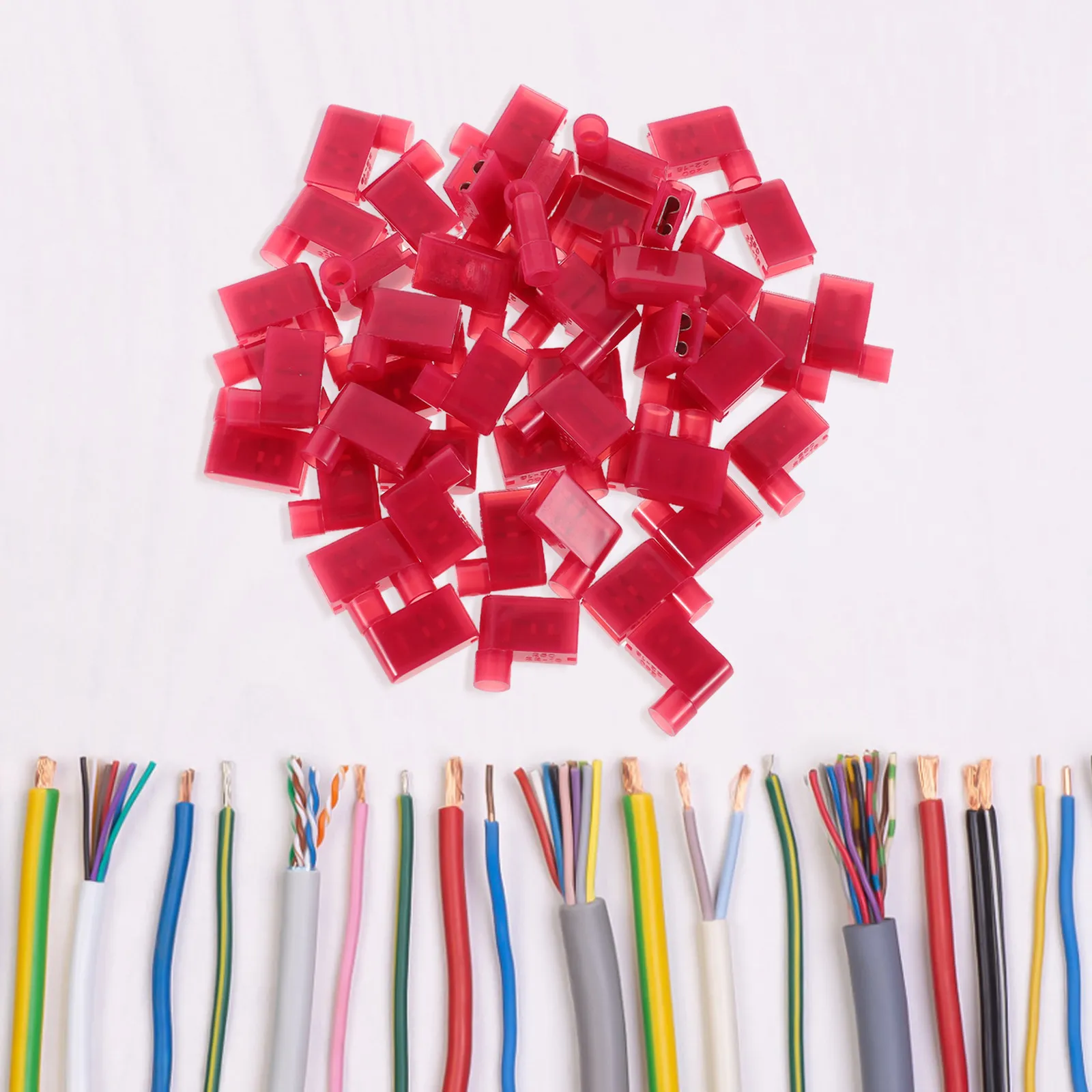 

100 шт. Изолированные клеммы-лопатки (гнездовые) для быстрого подключения, холодной прессовки, для сложной электропроводки