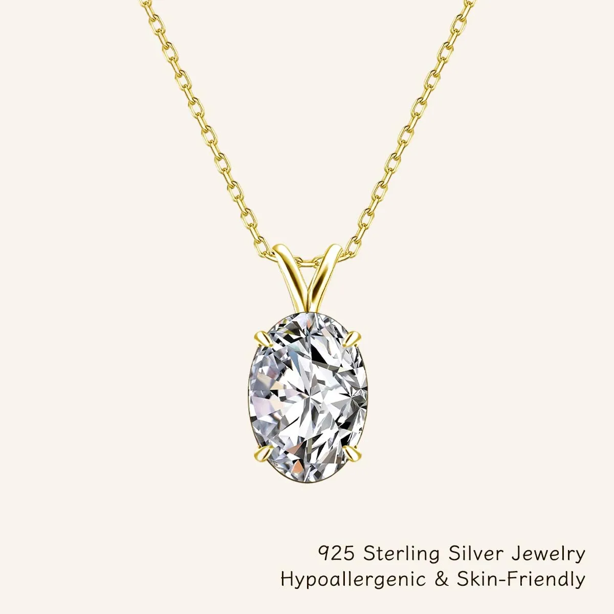 

Минималистичный овальный кулон с бриллиантами из муассанита 1/4,5 карата с ожерельями с наполнителем из 14-каратного золота GRA, повседневные украшения на день рождения для нее/Him